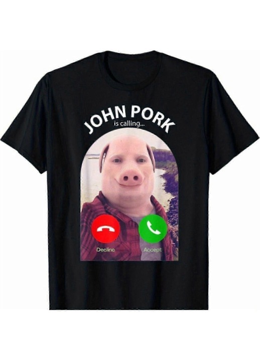 Tricou barbati, John Pork, design amuzant, micro-elastic, confortabil, multicolor, fabrica durabila