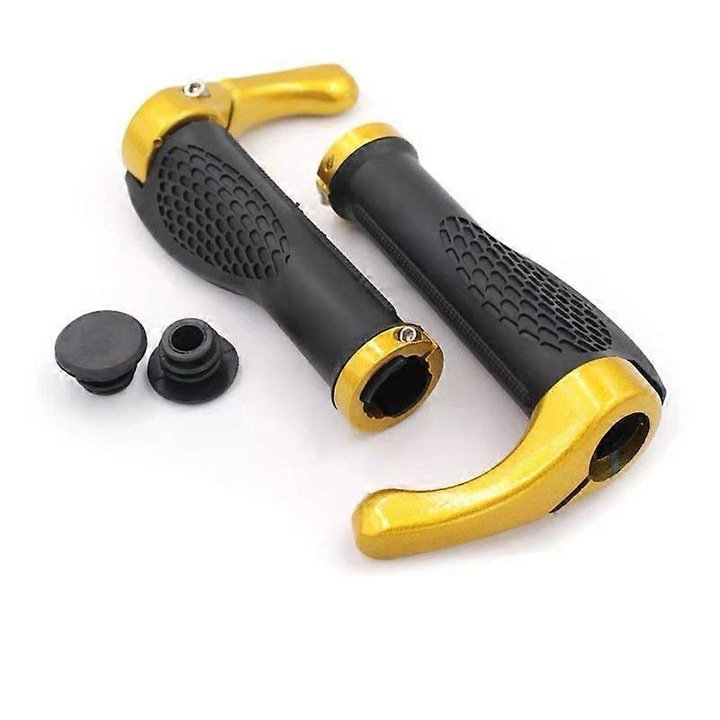 Bullhorn kerékpárkormány, ergonomikus, alumínium, sárga-fekete-piros-kék, 210g