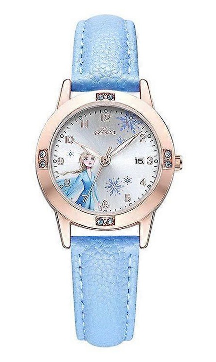 Gyerekóra, Frozen Elsa, kvarc, kék, 25cm
