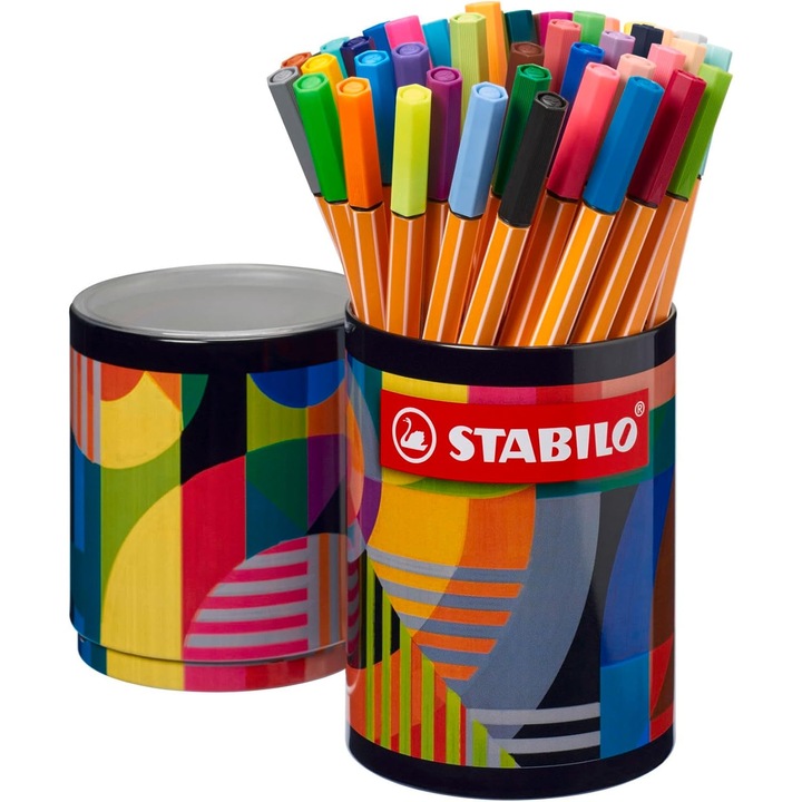 STABILO Point 88 ARTY Fineliner, Set 45 Culori Metal