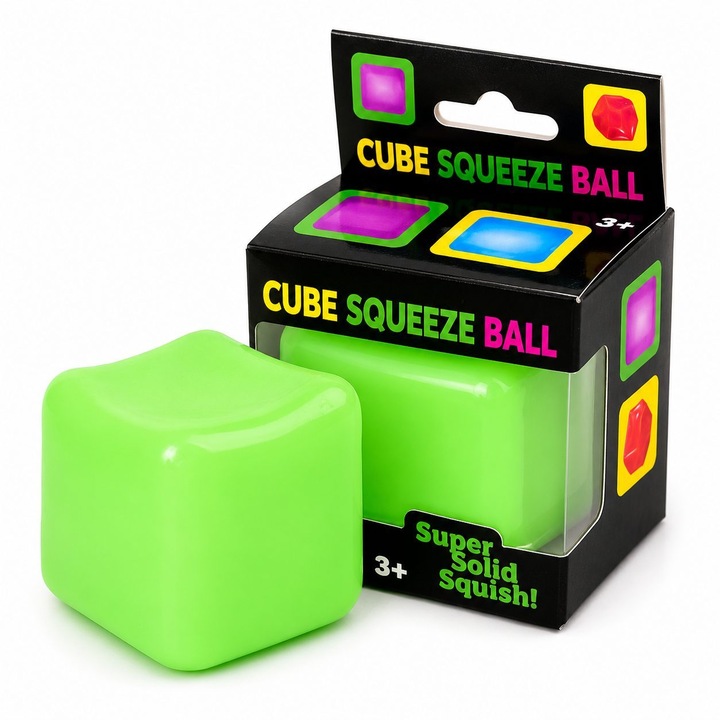 Антистрес играчка TrioStore® Ice Cube, Squishy Slow Rising куб, Мека сензорна играчка за деца и възрастни, Свиваем Fidget куб, Релаксация и концентрация, Обикновен модел, Прозрачно синьо, 3.5 x 3.5 x 3.5 см, 50 гр
