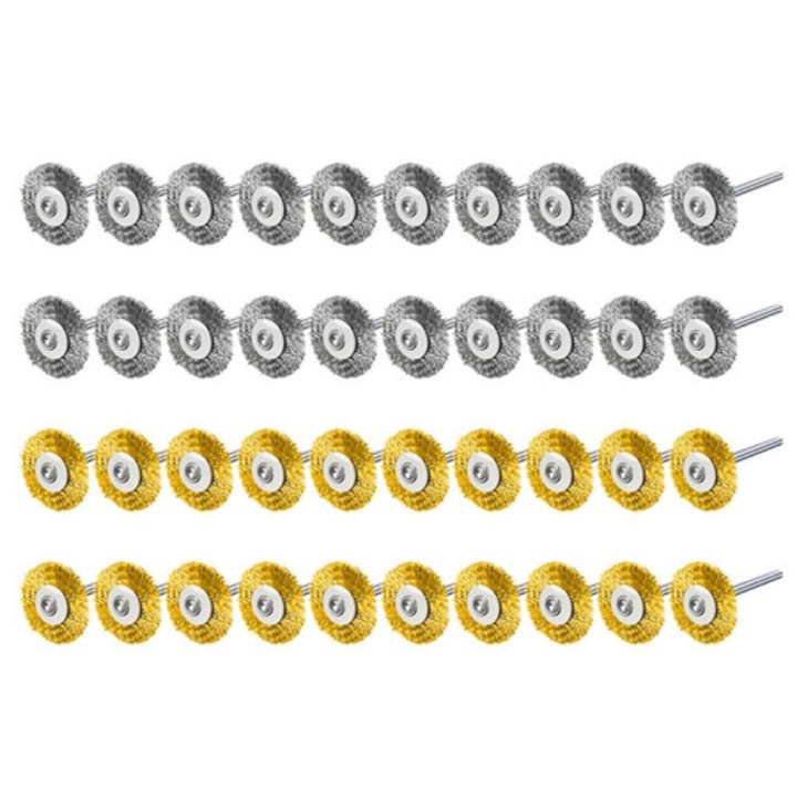 Set 40 perii alama 22mm pentru slefuire si indepartare rugina multicolor