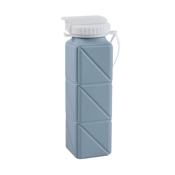 Sticla pliabila apa, silicon, etansa, reutilizabila, transparenta, 500ml