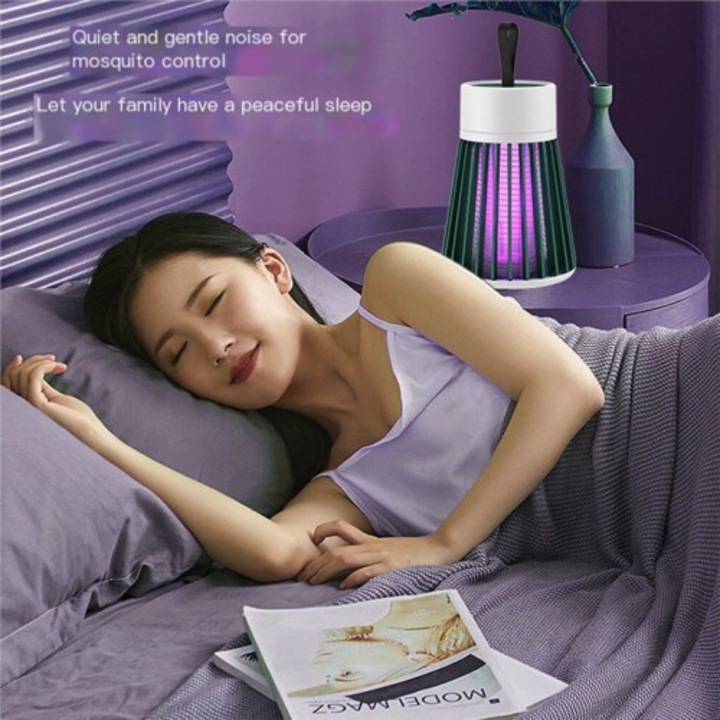 Lampa electrica anti-tantari USB portabila montata pe perete, LED, silentioasa