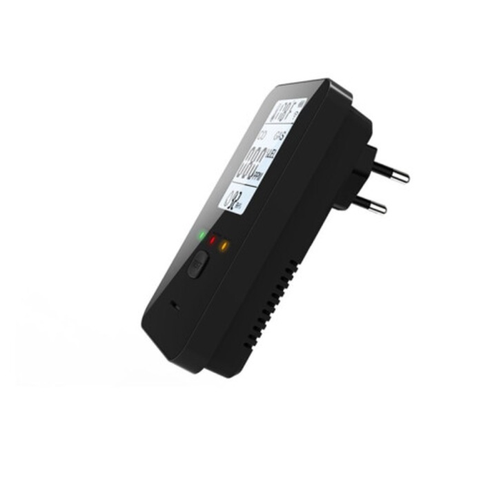 Detector gaz monoxid carbon 4-in-1, alarma, protectie explozie, 0-999ppm, EU plug