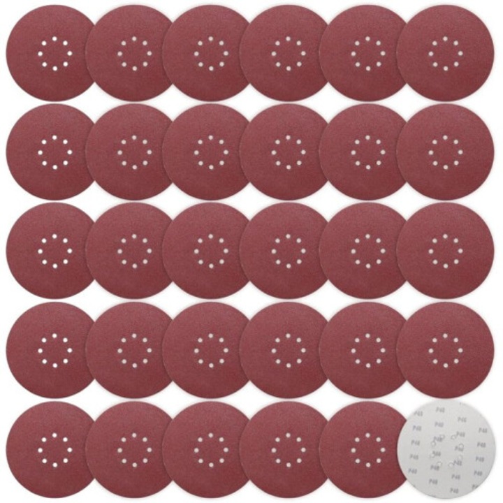 Set 30 discuri smirghel 225mm 40 grit 8 gauri