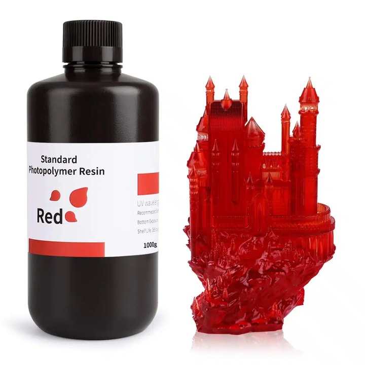 Стандартна 3D смола Elegoo за 3D принтери, 1000ml - Червена