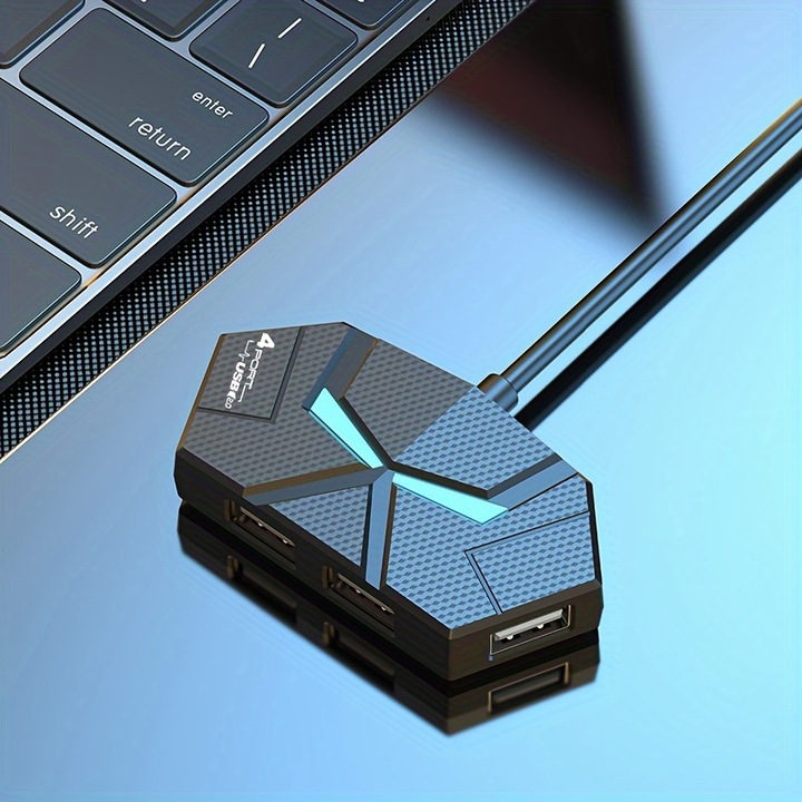 USB elosztó 4 portos, többszínű, gyors adatátvitel, tartós kialakítás