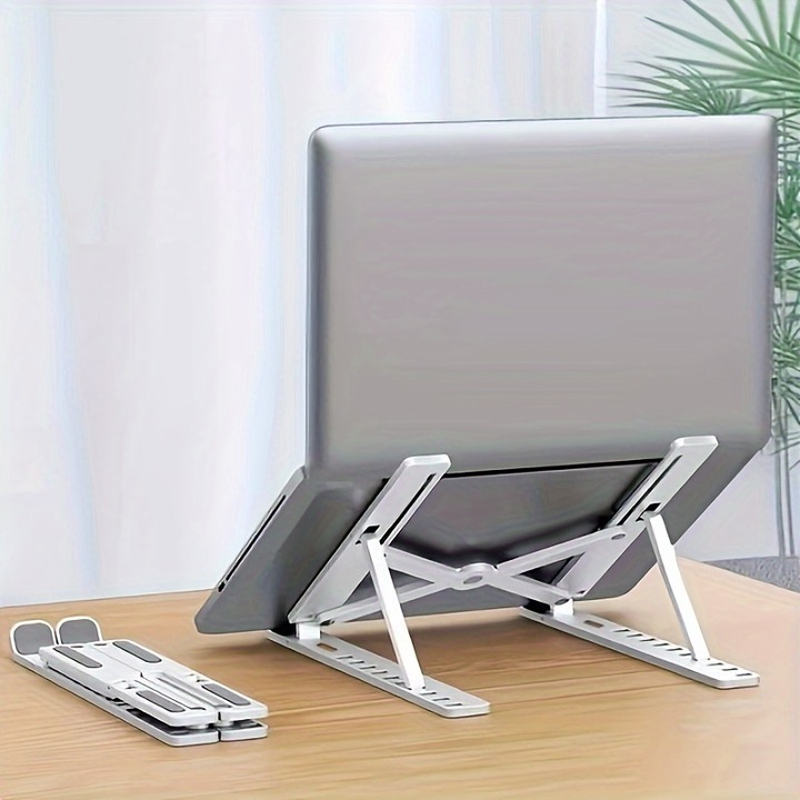 Suport pliabil reglabil pentru laptop alb-negru 54.61x71.12cm