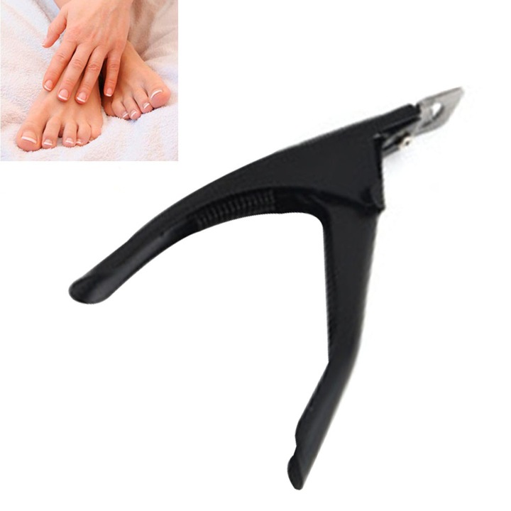 Műköröm csipesz, állítható, rozsdamentes acél, ergonomikus, 12cm