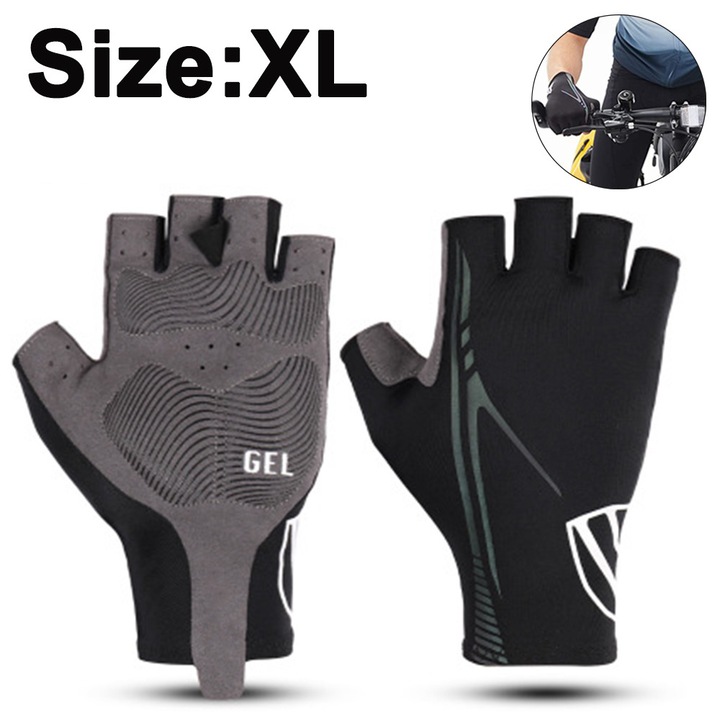 Sportkesztyű, unisex, lycra, piros-fekete, M-L-XL