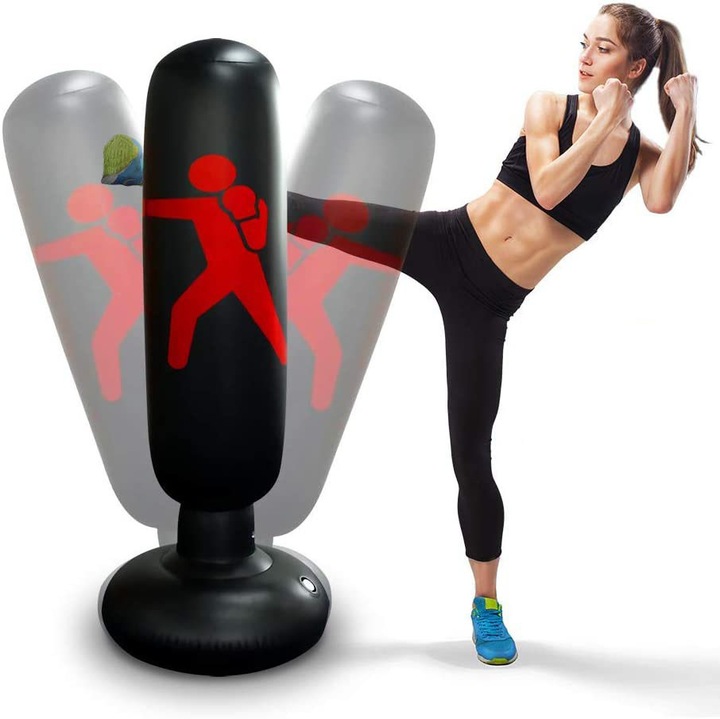 Felfújható boxzsák 160cm, edzéshez, strapabíró, kék