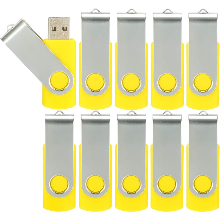 10 db forgatható USB 2.0 memória, 16GB, fekete