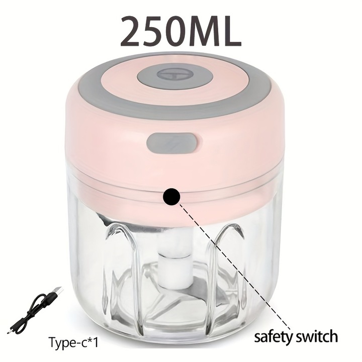 Elektromos aprító 250ml, 30W, kompakt, multifunkcionális, fehér