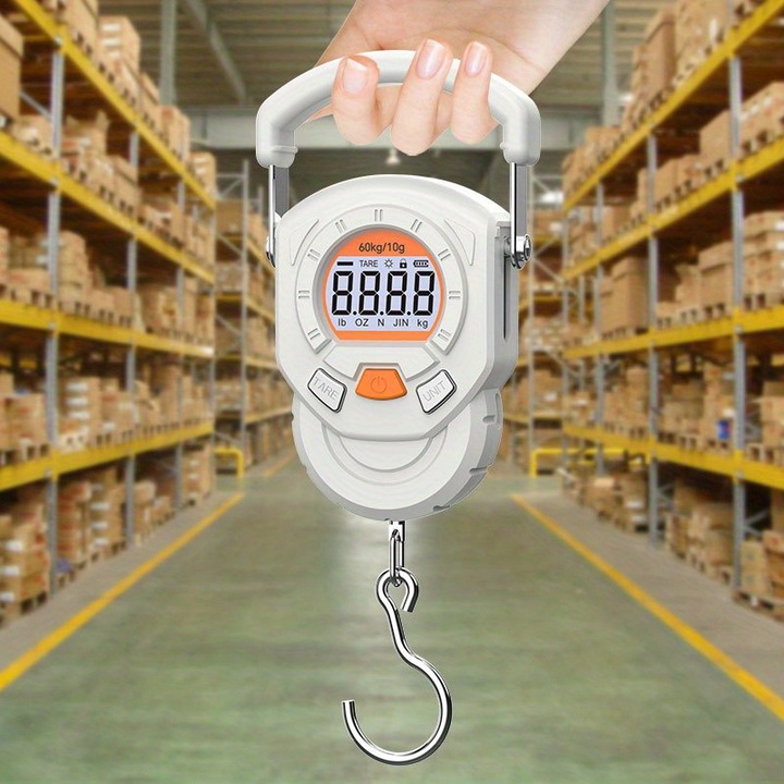 Cantar electronic suspendat, capacitate 60 kg, afisaj LCD iluminat, precizie 0.45 kg