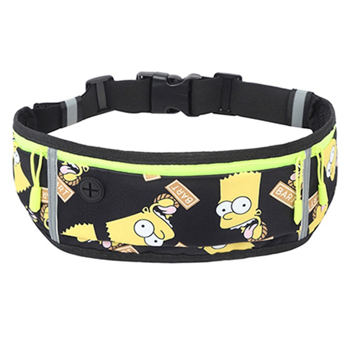 Állítható sport övtáska, vízálló, könnyű, fekete