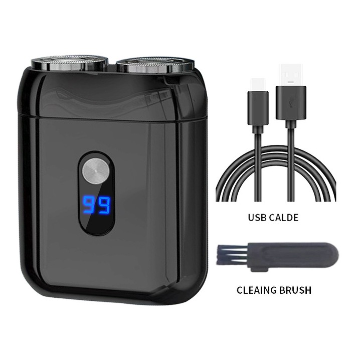 Aparat de ras electric portabil, 8000rpm, afisaj digital, reincarcabil USB, compact