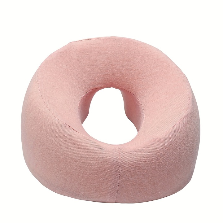 Ergonomikus U alakú párna arc- és testmasszázshoz, légáteresztő kialakítás, cipzárral, fehér