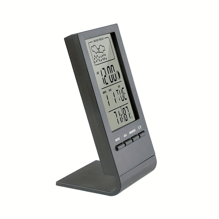 Termometru digital higrometru interior, senzor, gri, 36V, baterie buton