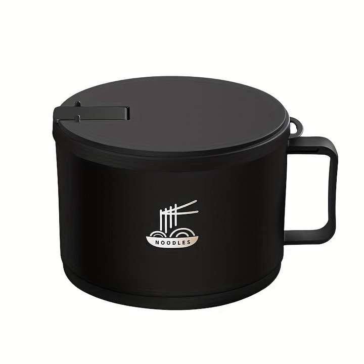 Bol din otel inoxidabil, capac dublu, rezistent la caldura, 1.3L, rotund, model geometric