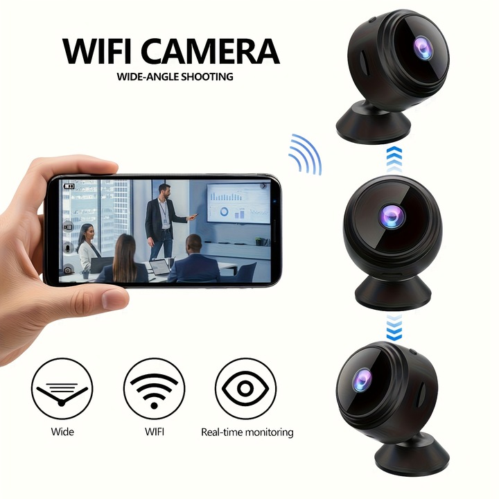 Vezeték nélküli megfigyelő kamera, állatfigyelő, 150mAh akkumulátor, USB, Wi-Fi