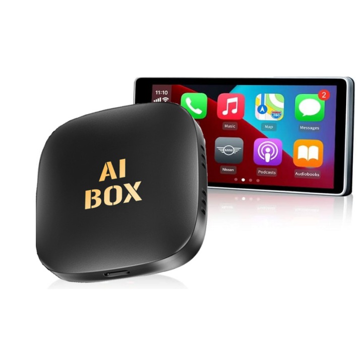 CarPlay TV vezeték nélküli adapter, 2/16GB, fekete, 12x9x2cm