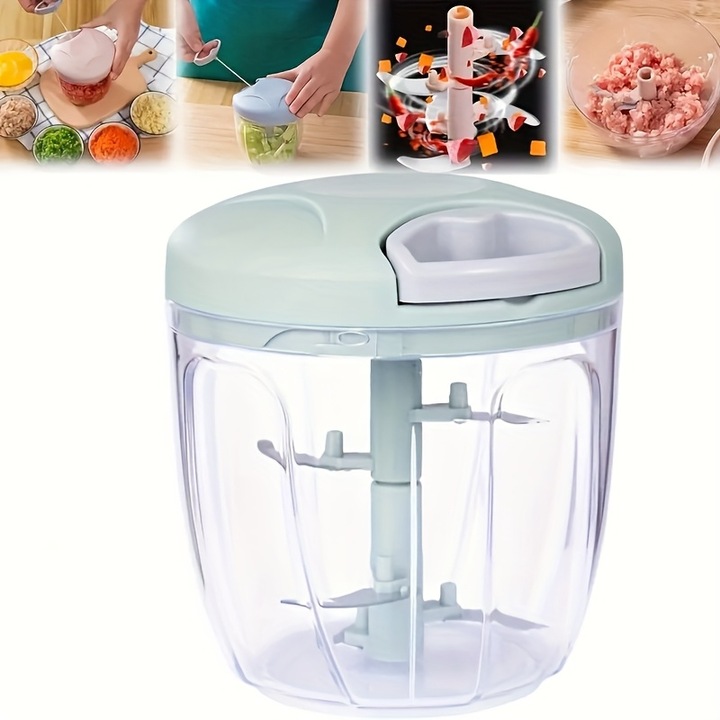 Kézi aprító 900ml, PET anyag, átlátszó, kompakt