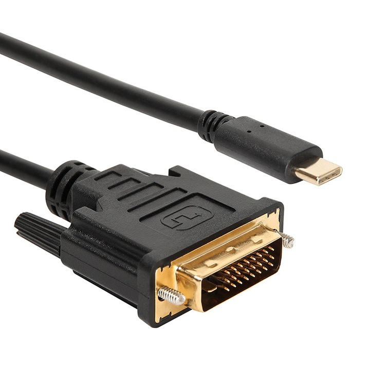 USB-C - DVI-D kábel, fekete, 1.8m