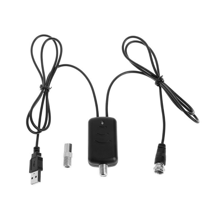 Amplificator semnal antena TV 25dB negru 0.6m USB