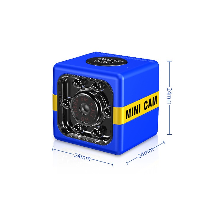 Mini Full HD 1080P éjjellátó kamera, kék