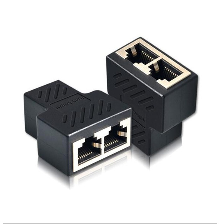 Ethernet elosztó 1-ből 2-be, kettős csatlakozás, RJ45