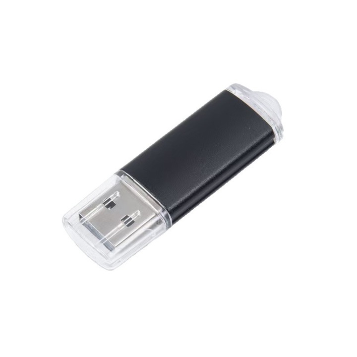 Memorie USB 2GB, capac transparent negru, portabil