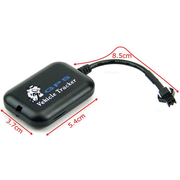 GPS nyomkövető folyamatos tápellátással, 5.6x3.9x1.3cm, fekete