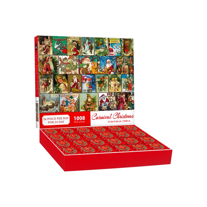 Karácsonyi Puzzle Advent, 1008 darab, többszínű