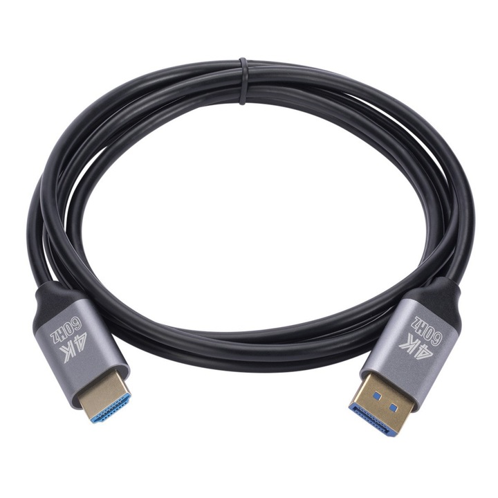 Cablu DisplayPort DP la DP 1.2 4K 60Hz gri 1.8m