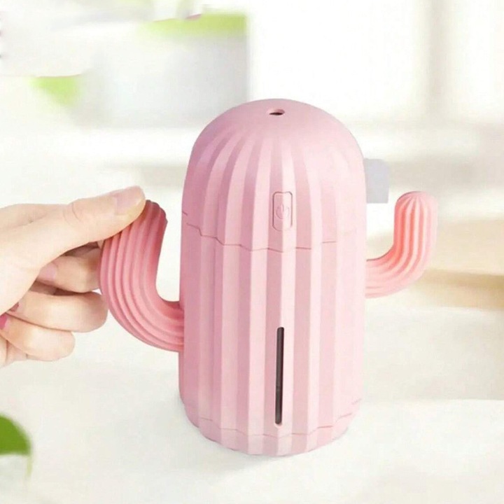 Kaktusz párásító 340ml USB ultrahangos időzítő aromaterápia