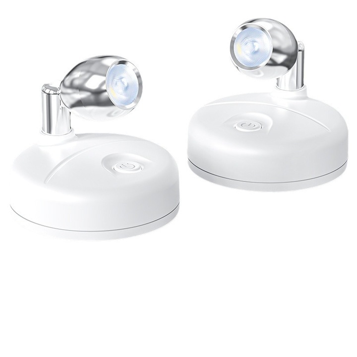 Proiector wireless L-forma cu baterie incorporata, lumina art RGB, alb