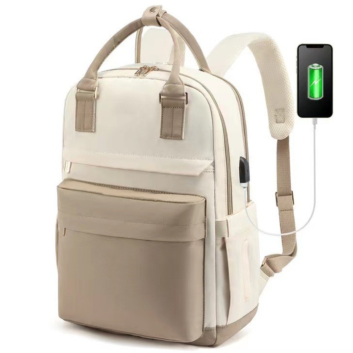 Laptop hátizsák USB porttal, fekete