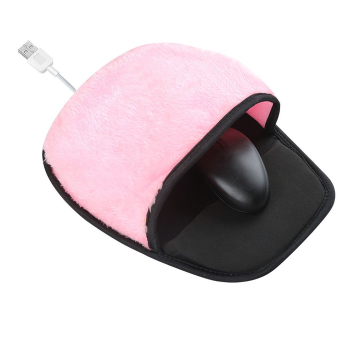 USB fűtött egérpad csuklótámasszal, fekete