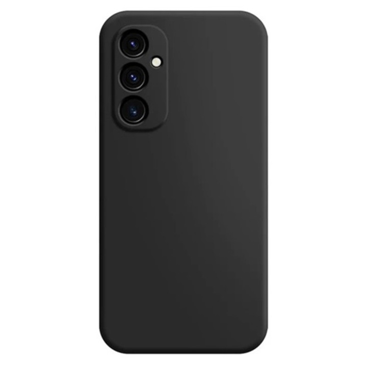 Gigapack szilikon mobiltelefon tok, matt, mikrofiber plüss karcolásmentesítő belső, prémium, fekete, kompatibilis: Galaxy S25