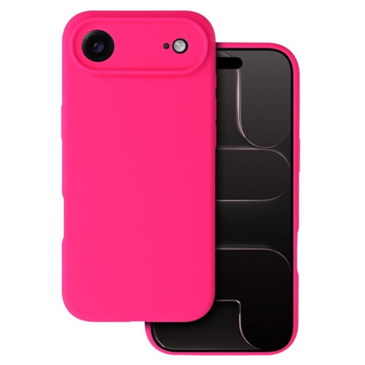 Gigapack szilikon mobiltelefon tok, matt, mikrofiber plüss karcolásmentesítő belső, prémium, magenta, kompatibilis: iPhone Air