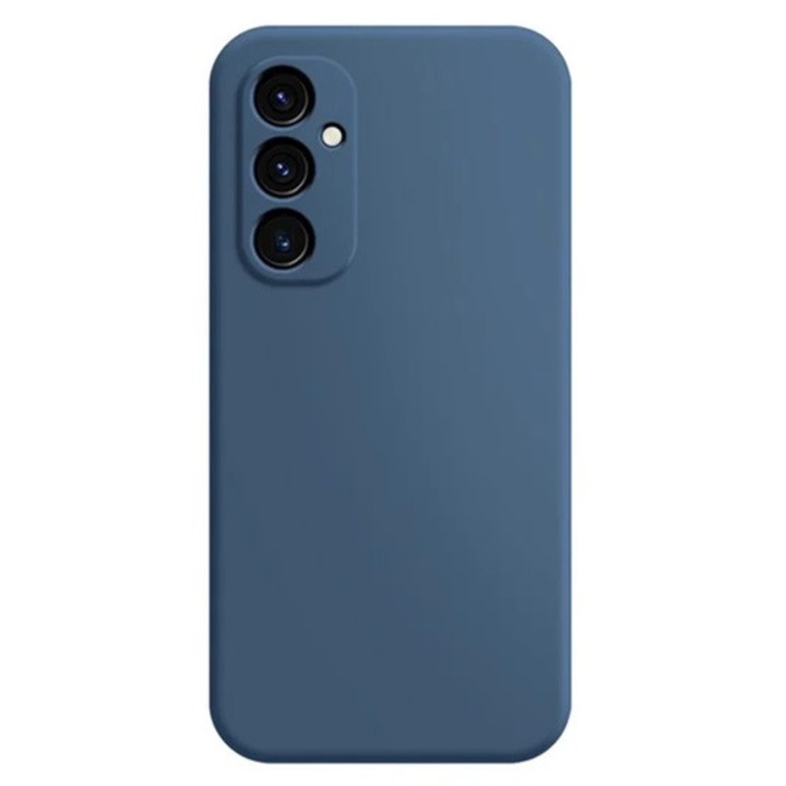 Gigapack szilikon mobiltelefon tok, matt, mikrofiber plüss karcolásmentesítő belső, prémium, sötétkék, kompatibilis: Galaxy S25