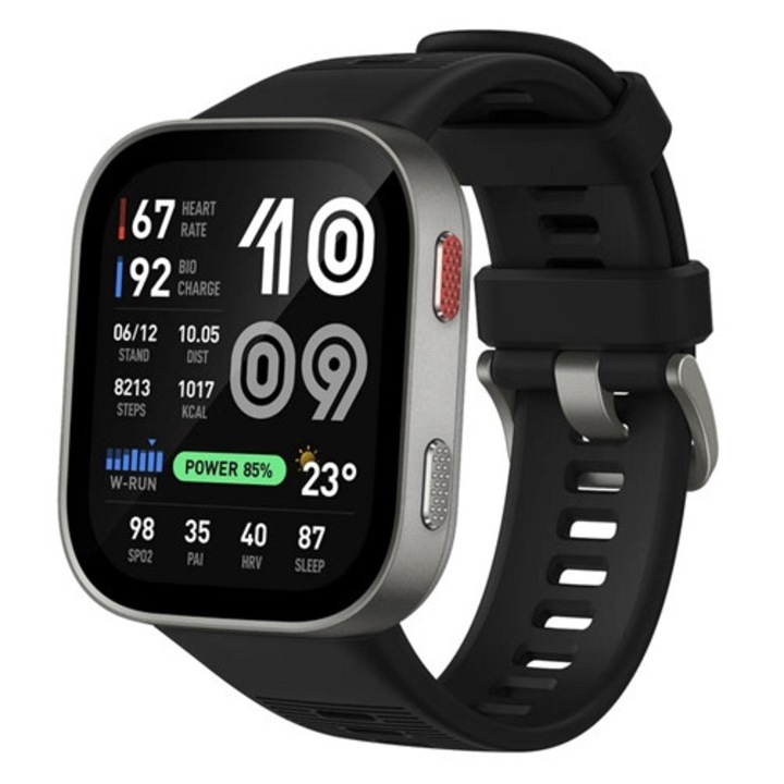 Amazfit Bip Max okosóra, aktivitásmérő, szilikon szíj, biocharge, gps, 5 atm, hyrox mód, ezüst
