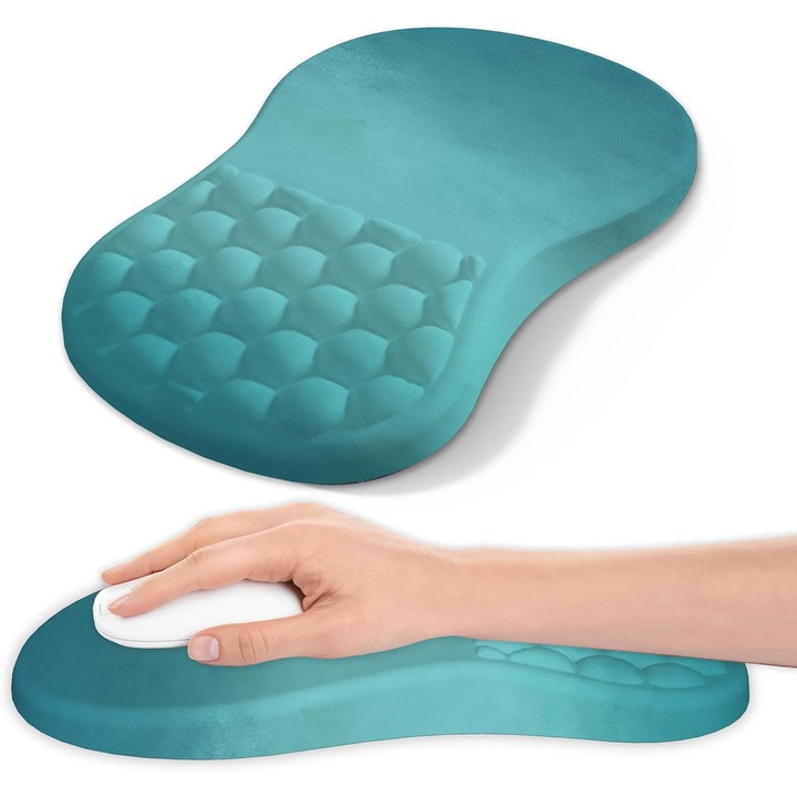 Suport Ergonomic Mouse Pad cu Spuma cu Memorie, Anti-Alunecare, Verde