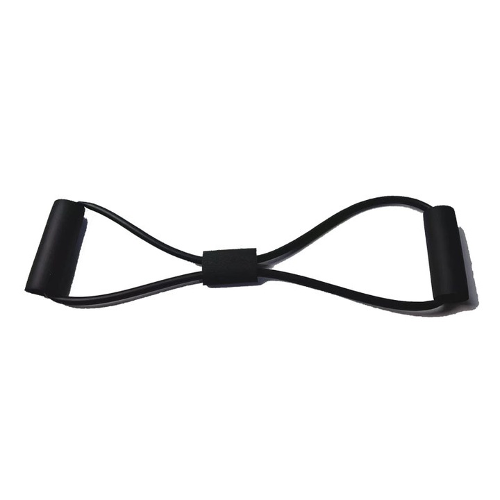Accesorii fitness coarda elastica figura 8 si banda elastica spate negru
