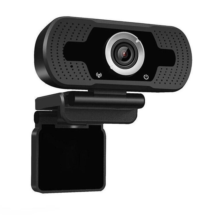 Webcam HD 1080P USB cu microfon, unghi 110°, negru