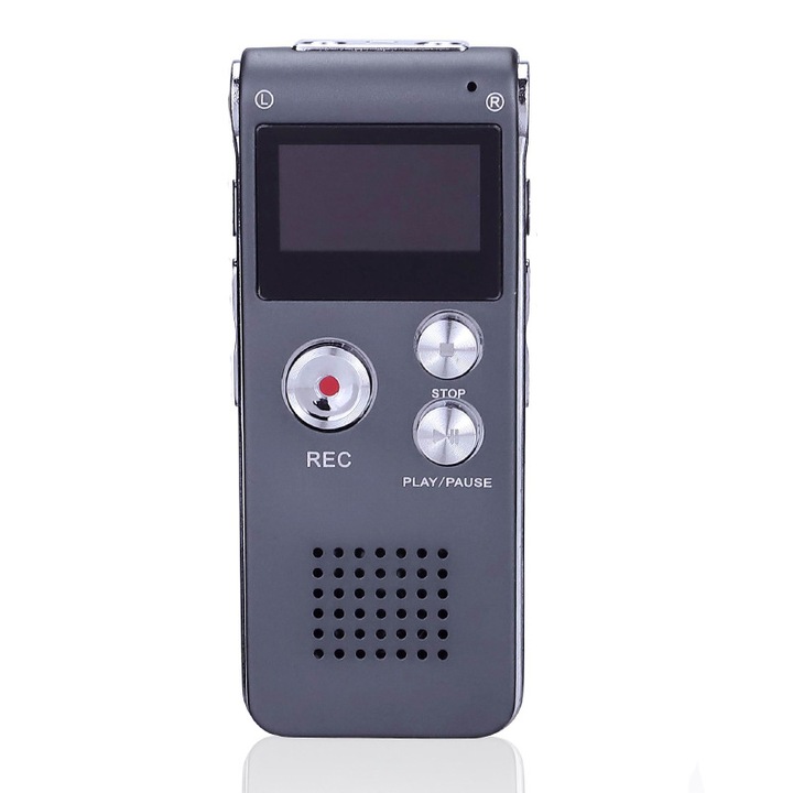 Reportofon digital 32GB mini reincarcabil gri multifunctional
