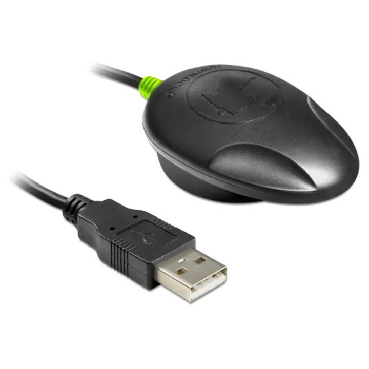 U-blox 6 USB 2.0 GPS vevő, IPX6, fekete, 1.5m