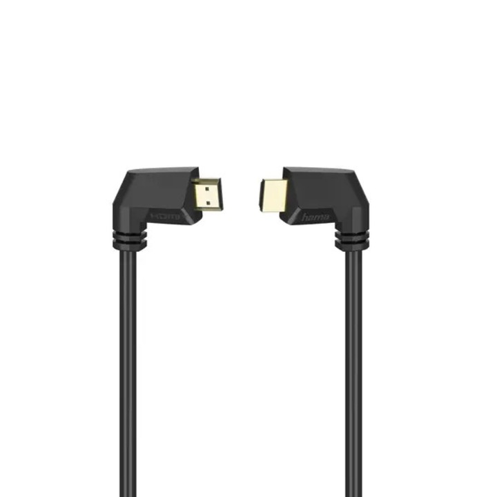 Fekete szögletes HDMI kábel 1.5m Ethernet aranyozott