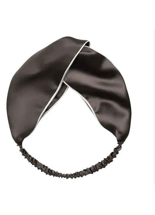 Лента за коса от 100% коприна 19 momme, широка, кафява, 27x10x0,2см